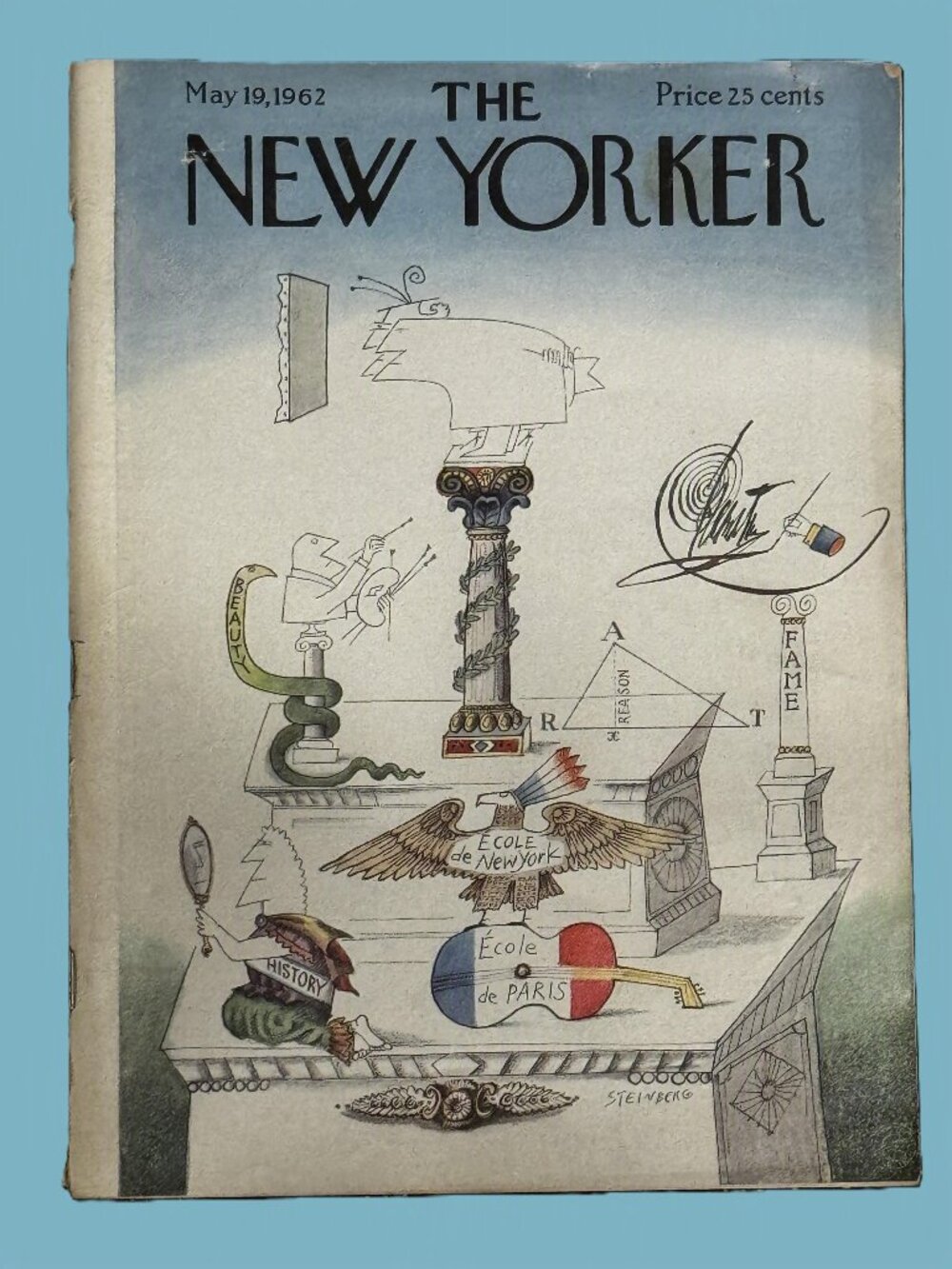 The New Yorker Magazine, May 19 1962, Vol. 038 No. 13, Steinberg Cover, Vintage